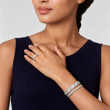 [⭐Sparkve] THREE-ROW DIAMOND RING