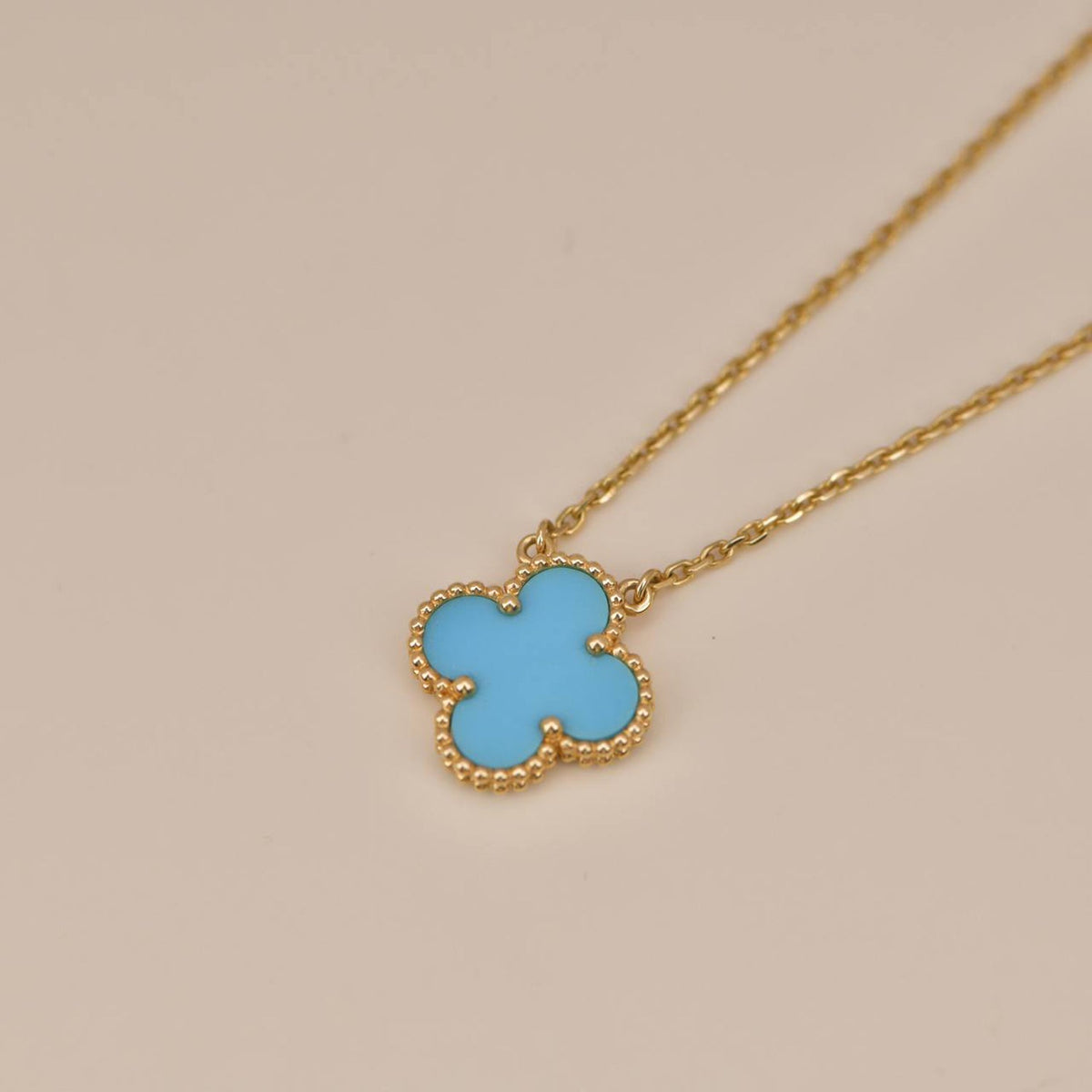 [⭐Sparkve]CLOVER 15MM VINTAGE TURQUOISE NECKLACE