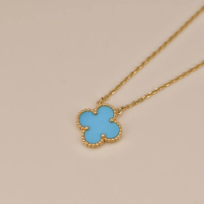[⭐Sparkve]CLOVER 15MM VINTAGE TURQUOISE NECKLACE