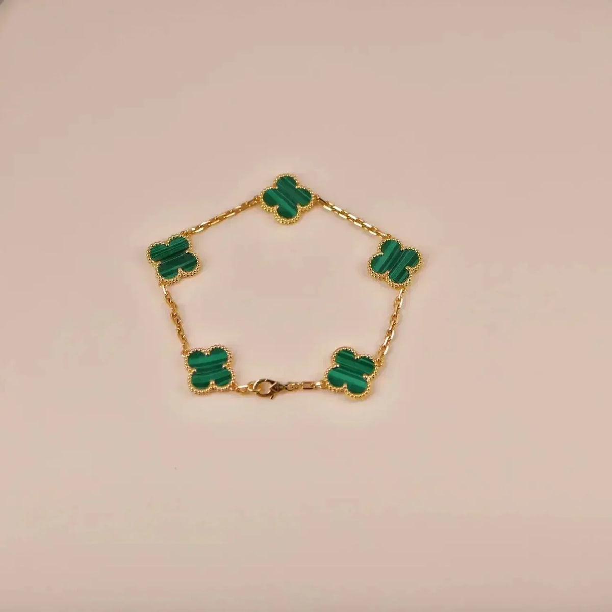 [⭐Sparkve] CLOVER 5 MOTIF MALACHITE BRACELET COLLECTION