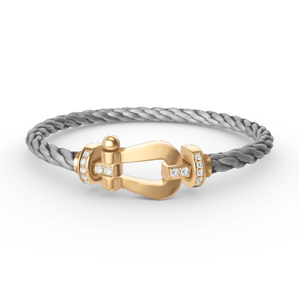[⭐Sparkve]FORCE LARGE HORSESHOE HALF DIAMOND BRACELET GOLD