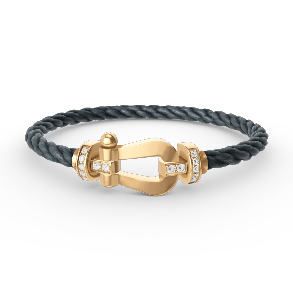 [⭐Sparkve]FORCE LARGE HORSESHOE HALF DIAMOND BRACELET GOLD