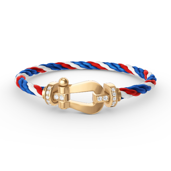 [⭐Sparkve]FORCE LARGE HORSESHOE HALF DIAMOND BRACELET GOLD
