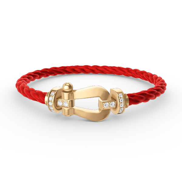 [⭐Sparkve]FORCE LARGE HORSESHOE HALF DIAMOND BRACELET GOLD