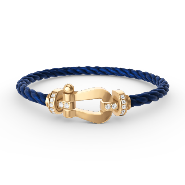 [⭐Sparkve]FORCE LARGE HORSESHOE HALF DIAMOND BRACELET GOLD
