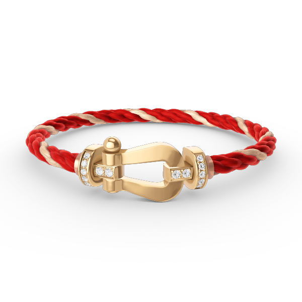[⭐Sparkve]FORCE LARGE HORSESHOE HALF DIAMOND BRACELET GOLD