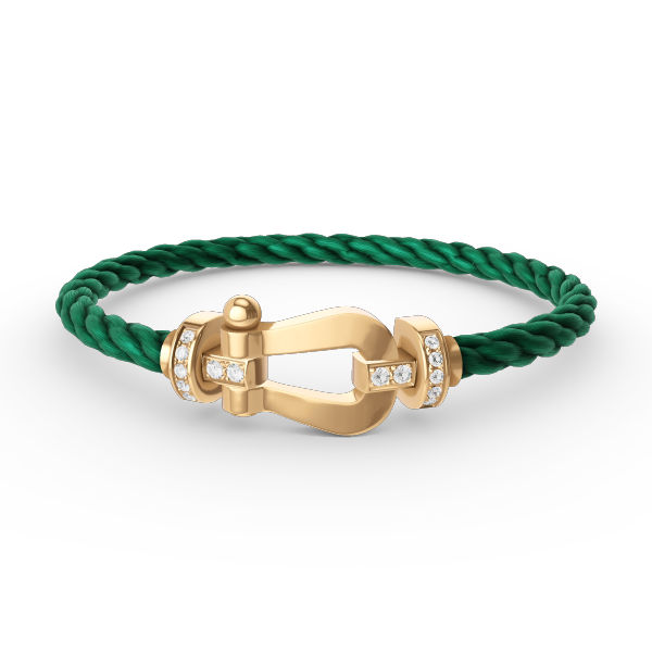 [⭐Sparkve]FORCE LARGE HORSESHOE HALF DIAMOND BRACELET GOLD