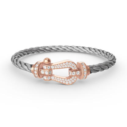 [⭐Sparkve]FORCE LARGE HORSESHOE FULL DIAMOND BRACELET ROSE GOLD