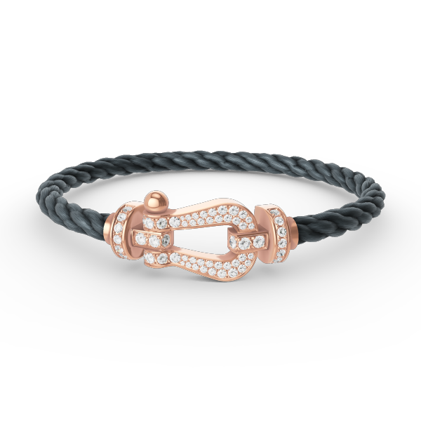 [⭐Sparkve]FORCE LARGE HORSESHOE FULL DIAMOND BRACELET ROSE GOLD