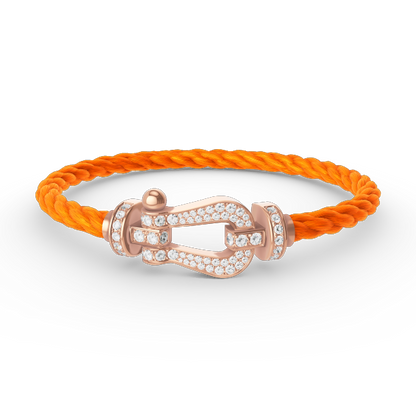 [⭐Sparkve]FORCE LARGE HORSESHOE FULL DIAMOND BRACELET ROSE GOLD