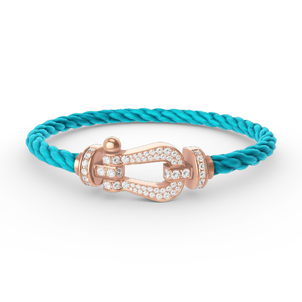 [⭐Sparkve]FORCE LARGE HORSESHOE FULL DIAMOND BRACELET ROSE GOLD