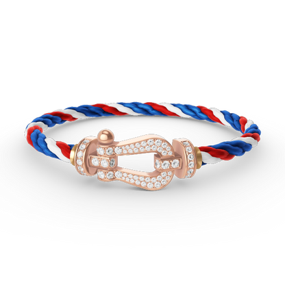 [⭐Sparkve]FORCE LARGE HORSESHOE FULL DIAMOND BRACELET ROSE GOLD
