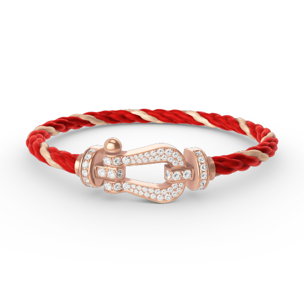 [⭐Sparkve]FORCE LARGE HORSESHOE FULL DIAMOND BRACELET ROSE GOLD