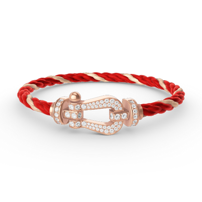 [⭐Sparkve]FORCE LARGE HORSESHOE FULL DIAMOND BRACELET ROSE GOLD