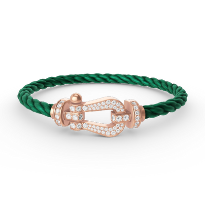 [⭐Sparkve]FORCE LARGE HORSESHOE FULL DIAMOND BRACELET ROSE GOLD