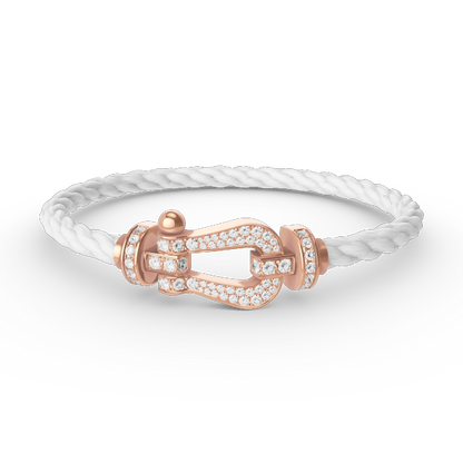 [⭐Sparkve]FORCE LARGE HORSESHOE FULL DIAMOND BRACELET ROSE GOLD