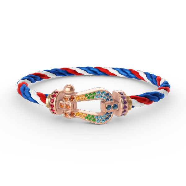 [⭐Sparkve]FORCE LARGE HORSESHOE  COLORED DIAMOND BRACELET ROSE GOLD