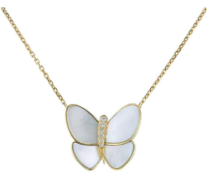 [⭐Sparkve]BUTTERFLY GOLD MOP DIAMOND NECKLACE