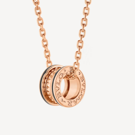 [⭐Sparkve]ZERO 1 ROCK PEDANT PINK GOLD BLACK NECKLACE