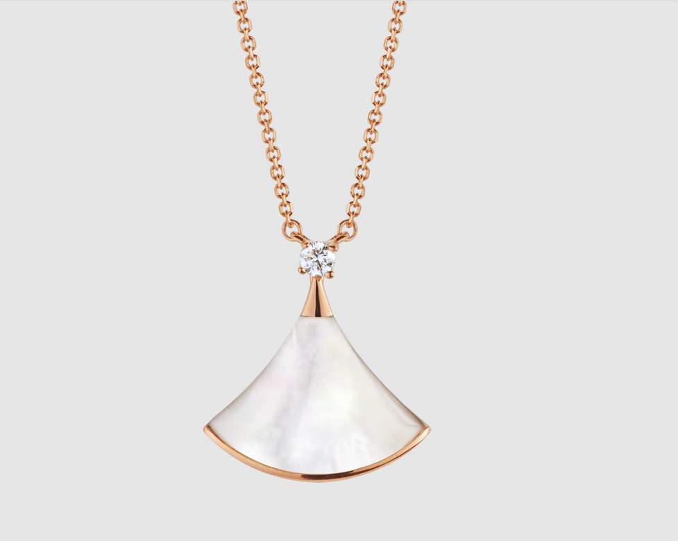 [⭐Sparkve]DREAM NECKLACE WHITE MOP PINK GOLD 1 DIAMOND
