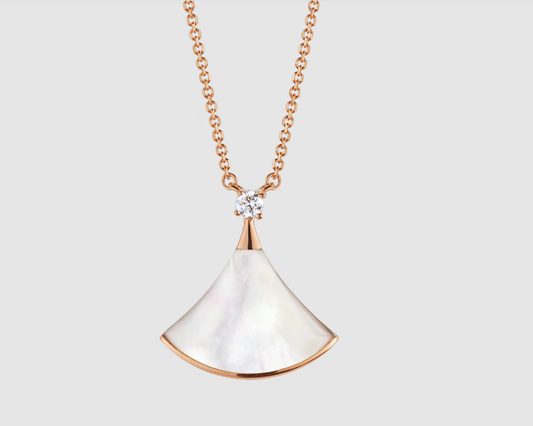 [⭐Sparkve]DREAM NECKLACE WHITE MOP PINK GOLD 1 DIAMOND