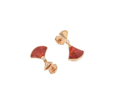 [⭐Sparkve]DREAM Carnelian PINK GOLD EARRINGS