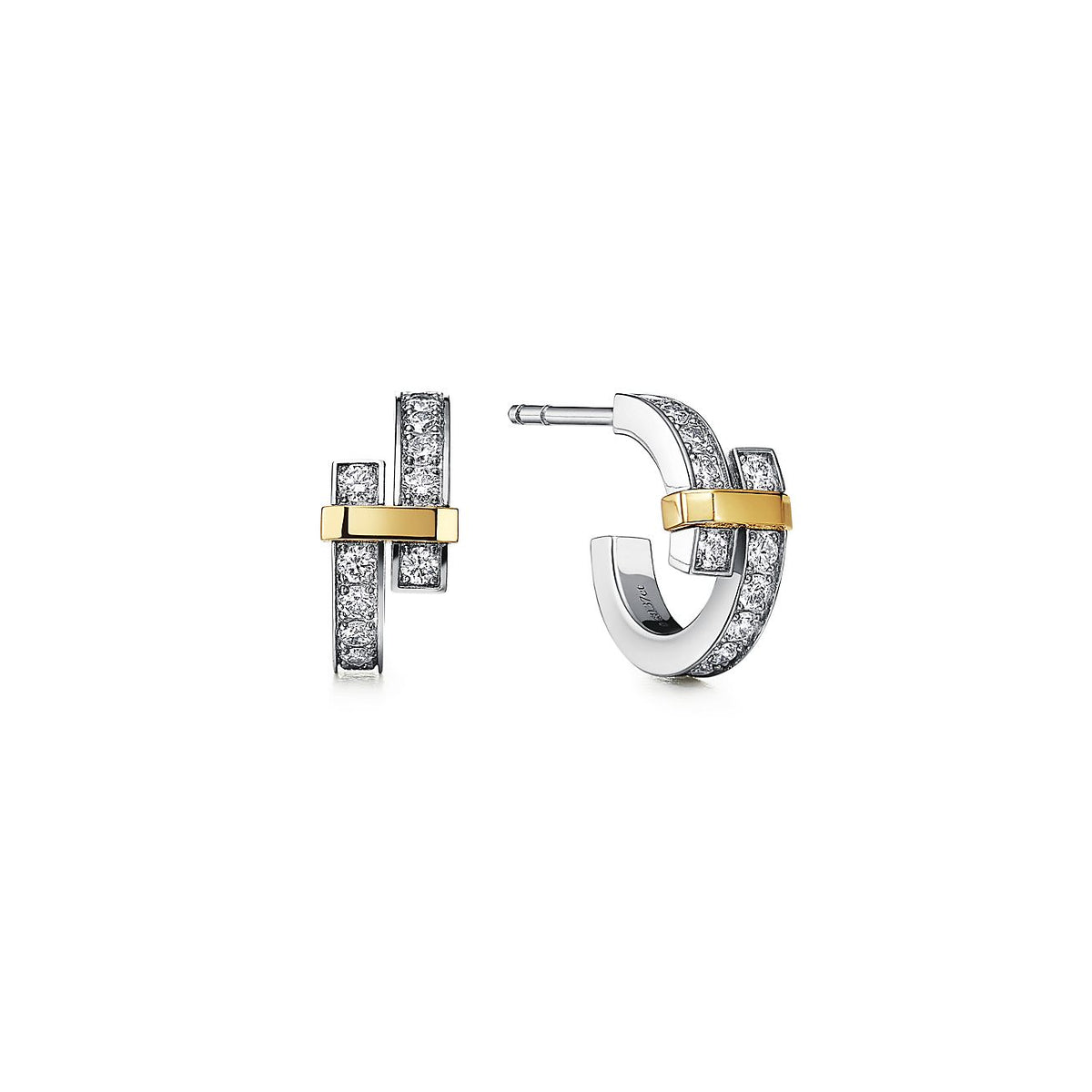 [⭐Sparkve Jewels]EDGE DIAMOND PINK GOLD EARRINGS