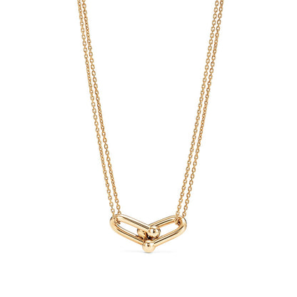 [⭐Sparkve Jewels]HARDWEAR GOLD DOUBLE LINK NECKLACE
