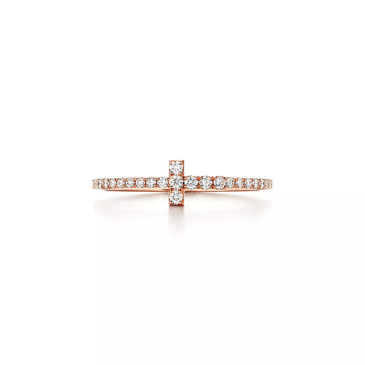 [⭐Sparkve Jewels]T RING DIAMOND PINK GOLD