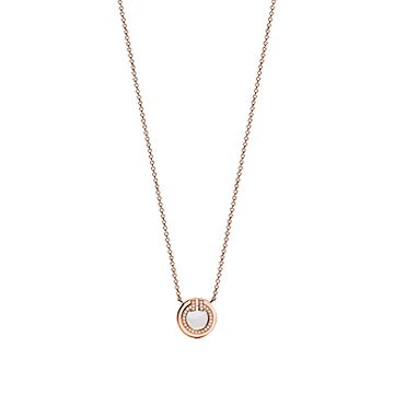 [⭐Sparkve Jewels]DIAMOND AND MOTHER PEARL CIRCLE NECKLACE PENDANT