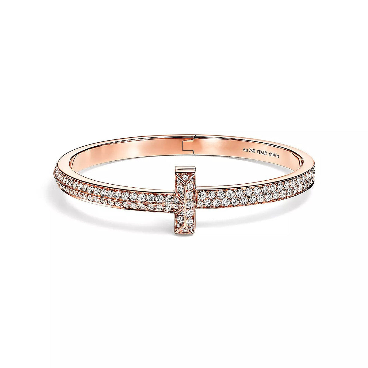 [⭐Sparkve Jewels]T1 WIDE HINGED BANGLE DIAMOND PAVED BRACELET