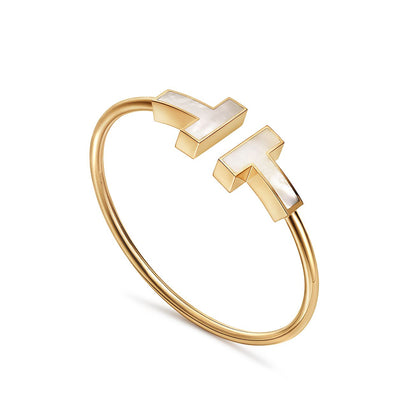 [⭐Sparkve Jewels]T WIDE MOP OPEN BRACELET