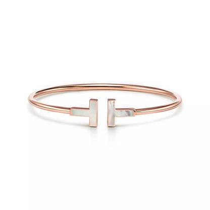 [⭐Sparkve Jewels]T BRACELET 1.8MM TURQUOISE PINK GOLD