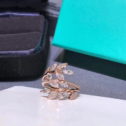 [⭐Sparkve Jewels]VICTORIA DIAMOND VINE BYPASS RING PINK GOLD