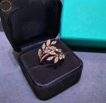 [⭐Sparkve Jewels]VICTORIA DIAMOND VINE BYPASS RING PINK GOLD