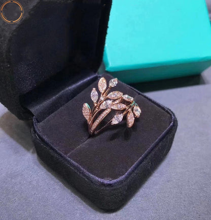 [⭐Sparkve Jewels]VICTORIA DIAMOND VINE BYPASS RING PINK GOLD