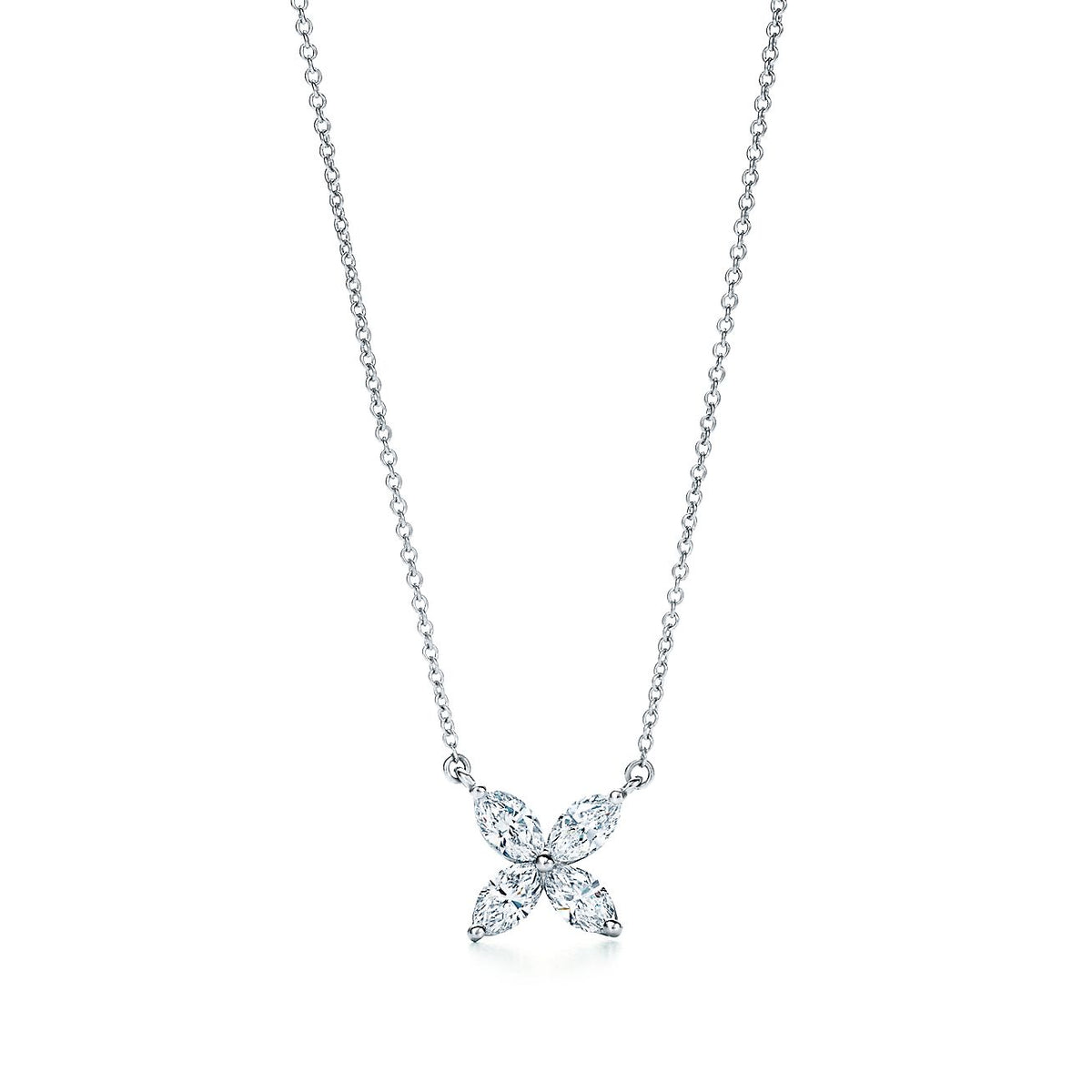 [⭐Sparkve Jewels]PLATINUM AND DIAMOND VICTORIA PENDANT NECKLACE