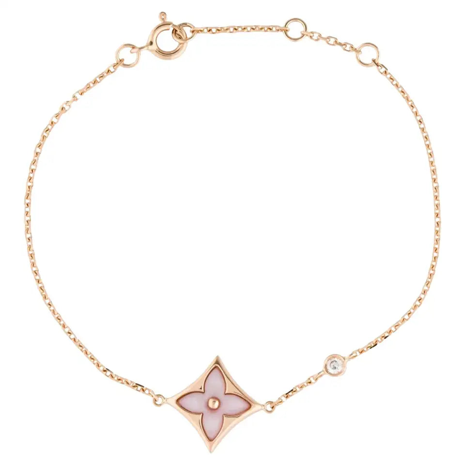 [⭐Sparkve]STAR 1 DIAMOND PINK GOLD BRACELET