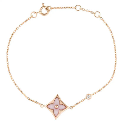 [⭐Sparkve]STAR 1 DIAMOND PINK GOLD BRACELET