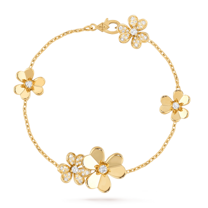 [⭐Sparkve]FRIVOLE GOLD 5 FLOWERS BRACELET