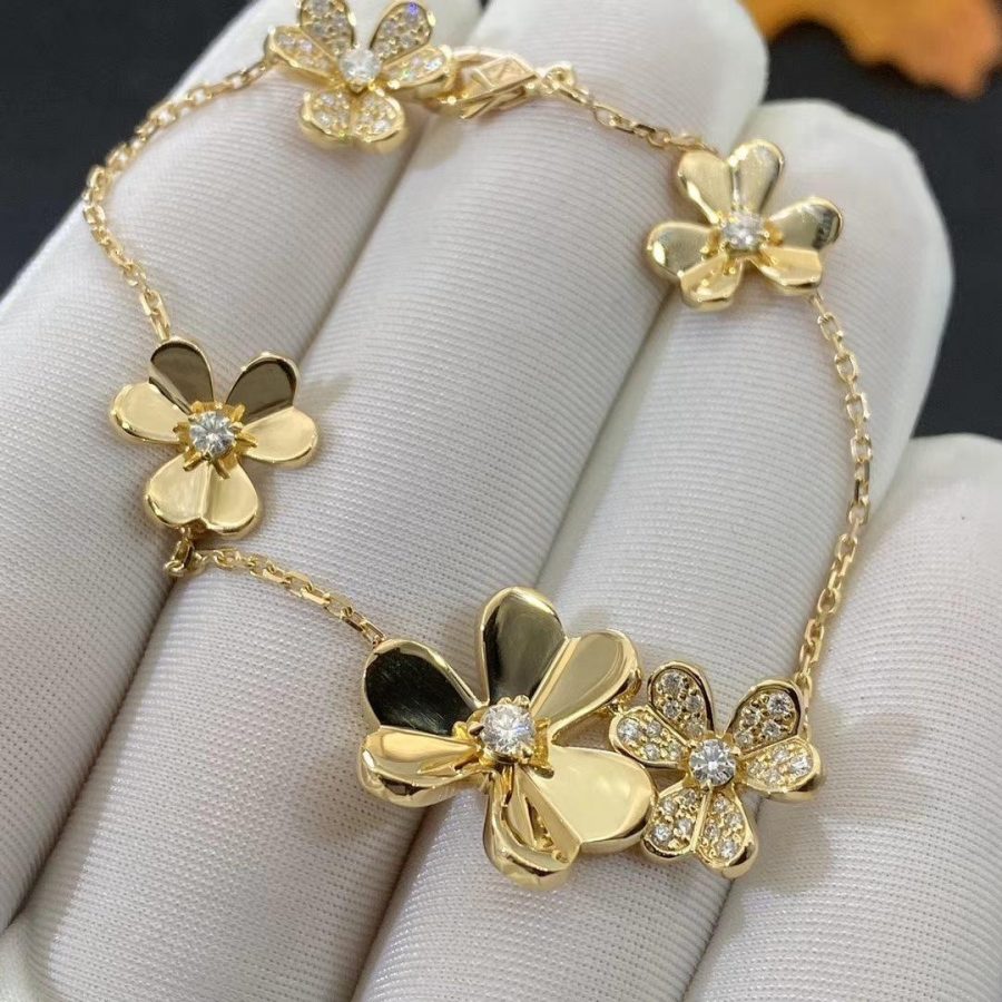 [⭐Sparkve]FRIVOLE GOLD 5 FLOWERS BRACELET