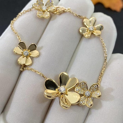 [⭐Sparkve]FRIVOLE GOLD 5 FLOWERS BRACELET