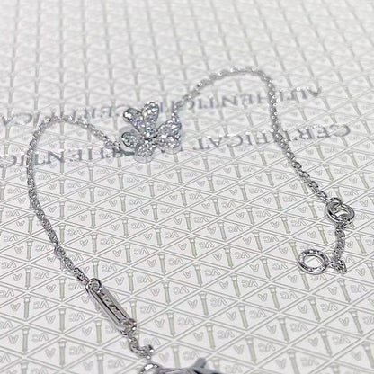 [⭐Sparkve]FRIVOLE SILVER FLOWER DIAMOND BRACELET