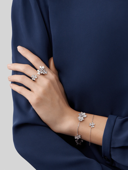 [⭐Sparkve]FRIVOLE SILVER FLOWER DIAMOND BRACELET