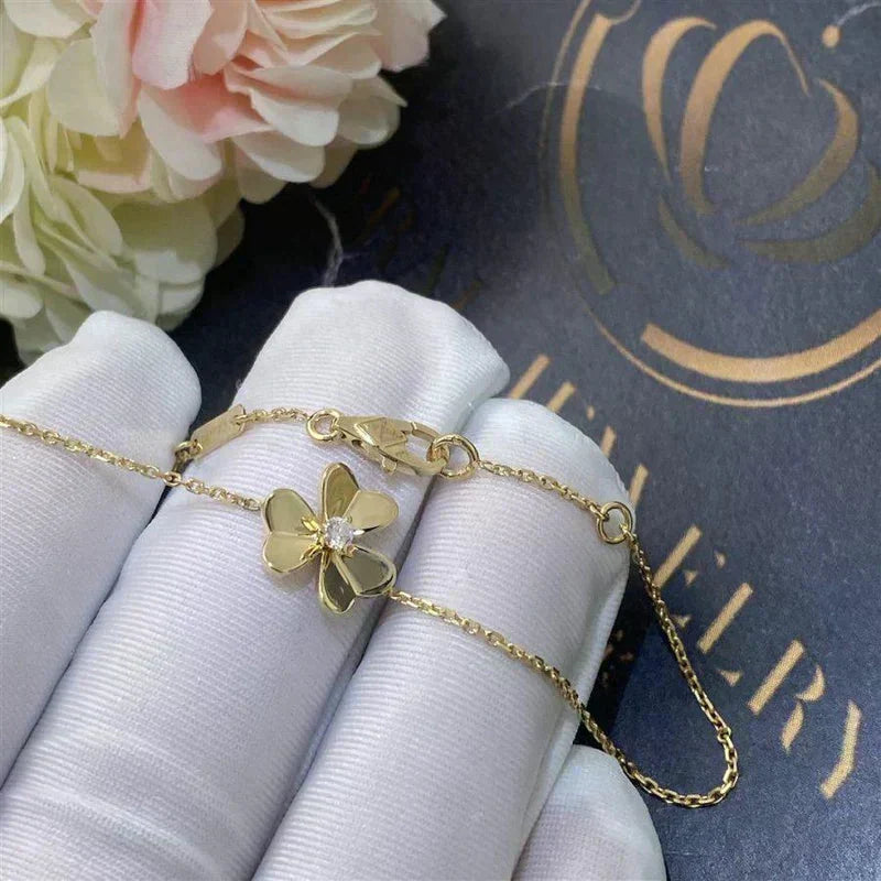 [⭐Sparkve]FRIVOLE GOLD FLOWER PINK MALACHITE BRACELET