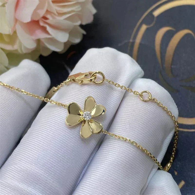 [⭐Sparkve]FRIVOLE GOLD FLOWER PINK MALACHITE BRACELET