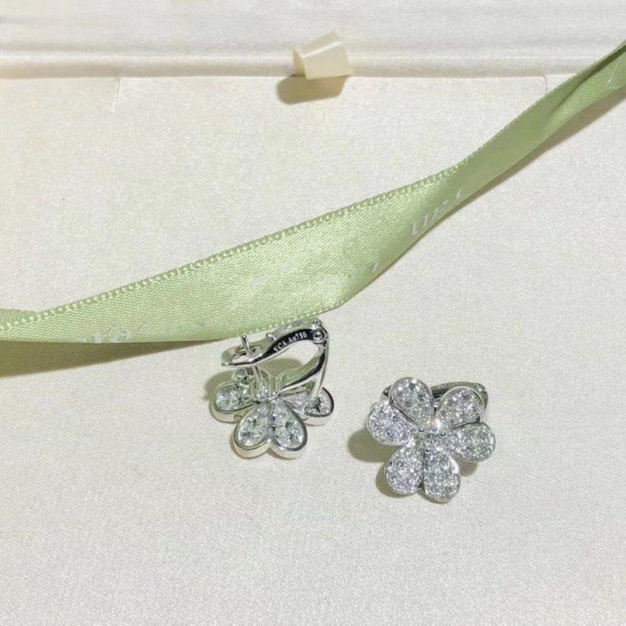 [⭐Sparkve]FRIVOLE SILVER FLOWER DIAMOND EARRINGS