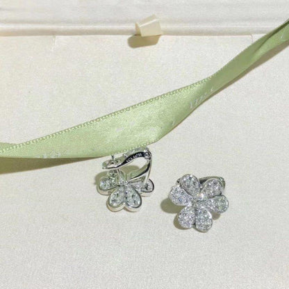 [⭐Sparkve]FRIVOLE SILVER FLOWER DIAMOND EARRINGS