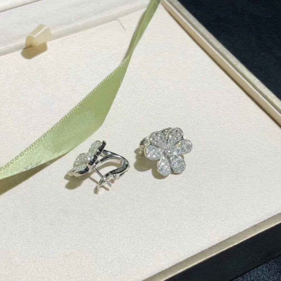 [⭐Sparkve]FRIVOLE SILVER FLOWER DIAMOND EARRINGS