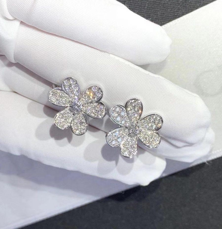 [⭐Sparkve]FRIVOLE SILVER FLOWER DIAMOND EARRINGS